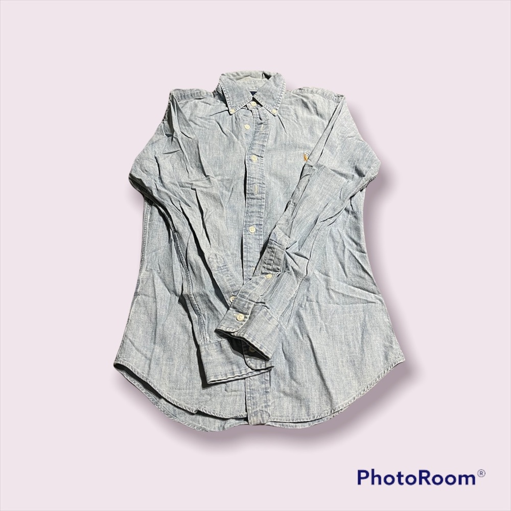 Chambray polo shirt